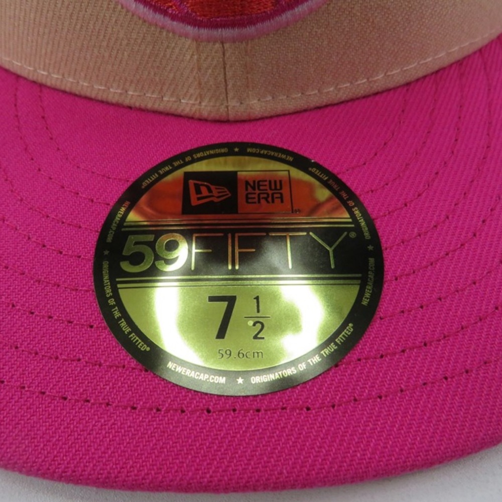 NBA New Era 59Fifty Fitted Cap Lakers Pink & Beige Men's 7 1/2 - Picture 7 of 8
